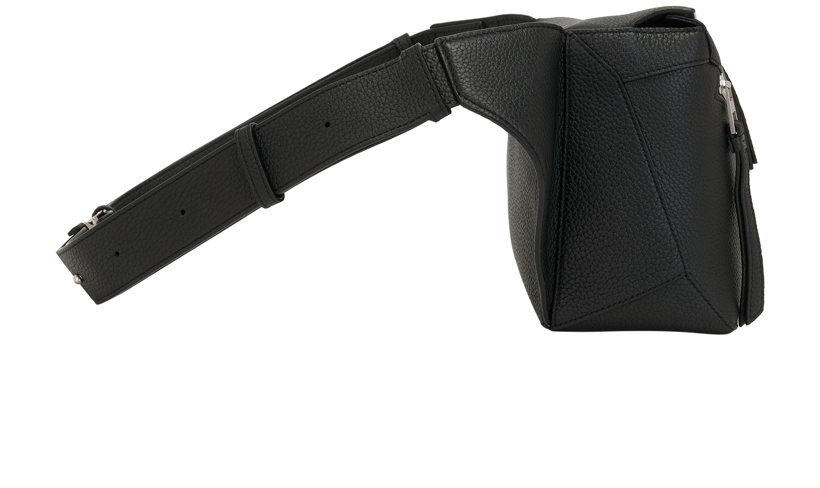 Small Puzzle Edge Bumbag, &pound;1,300, Handbags, Black, Leather, Side view